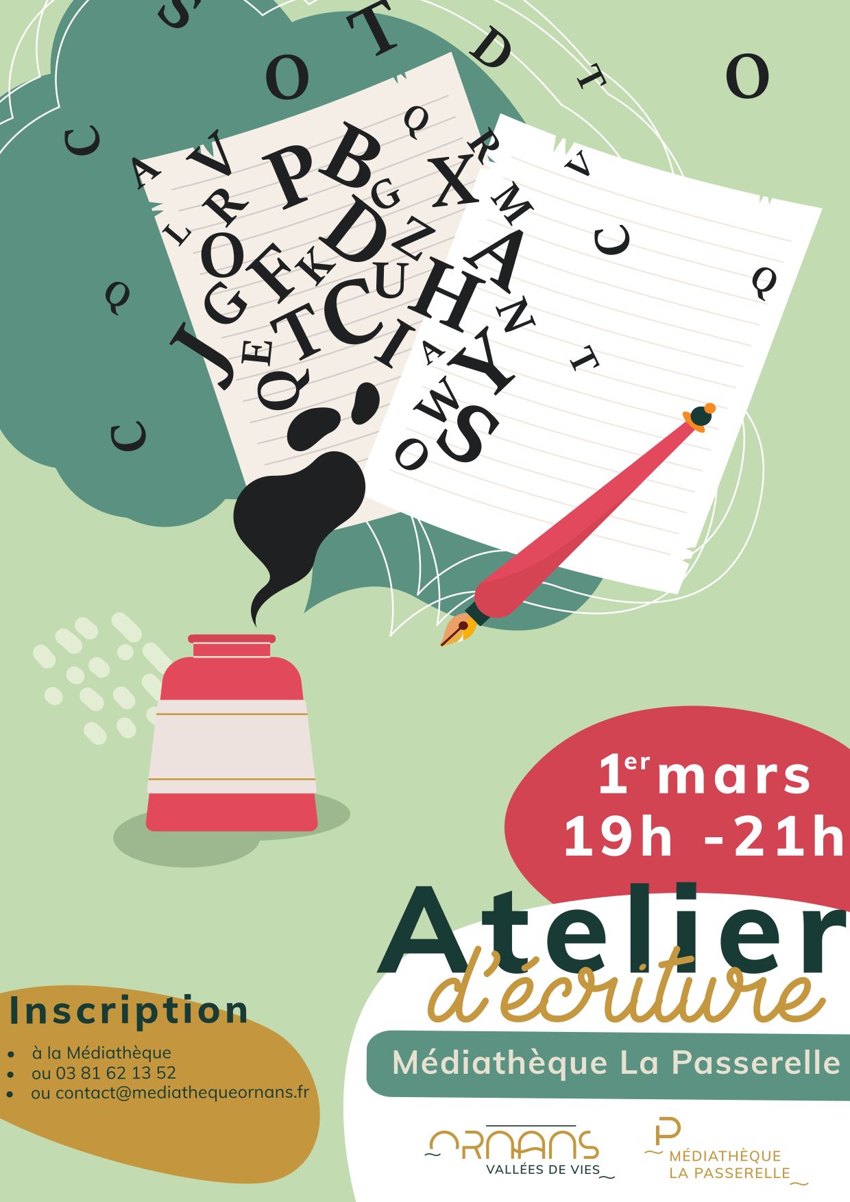 Affiche Atelier ecriture mars2024