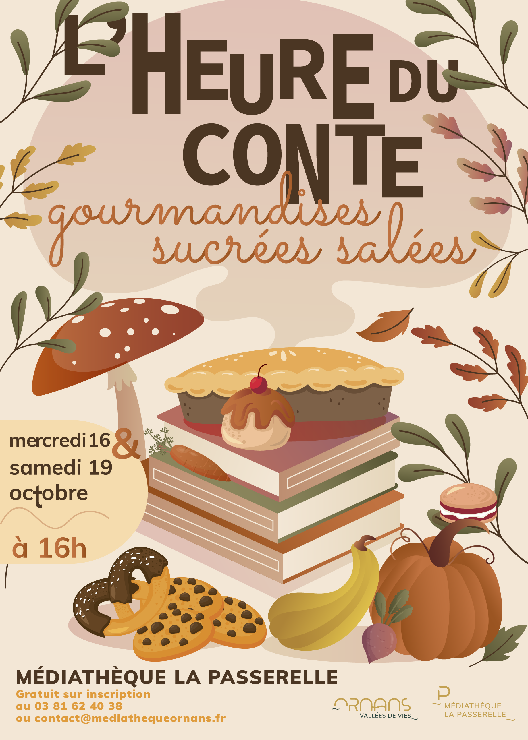 Lheure du conte gourmandises sucrées salées affiche