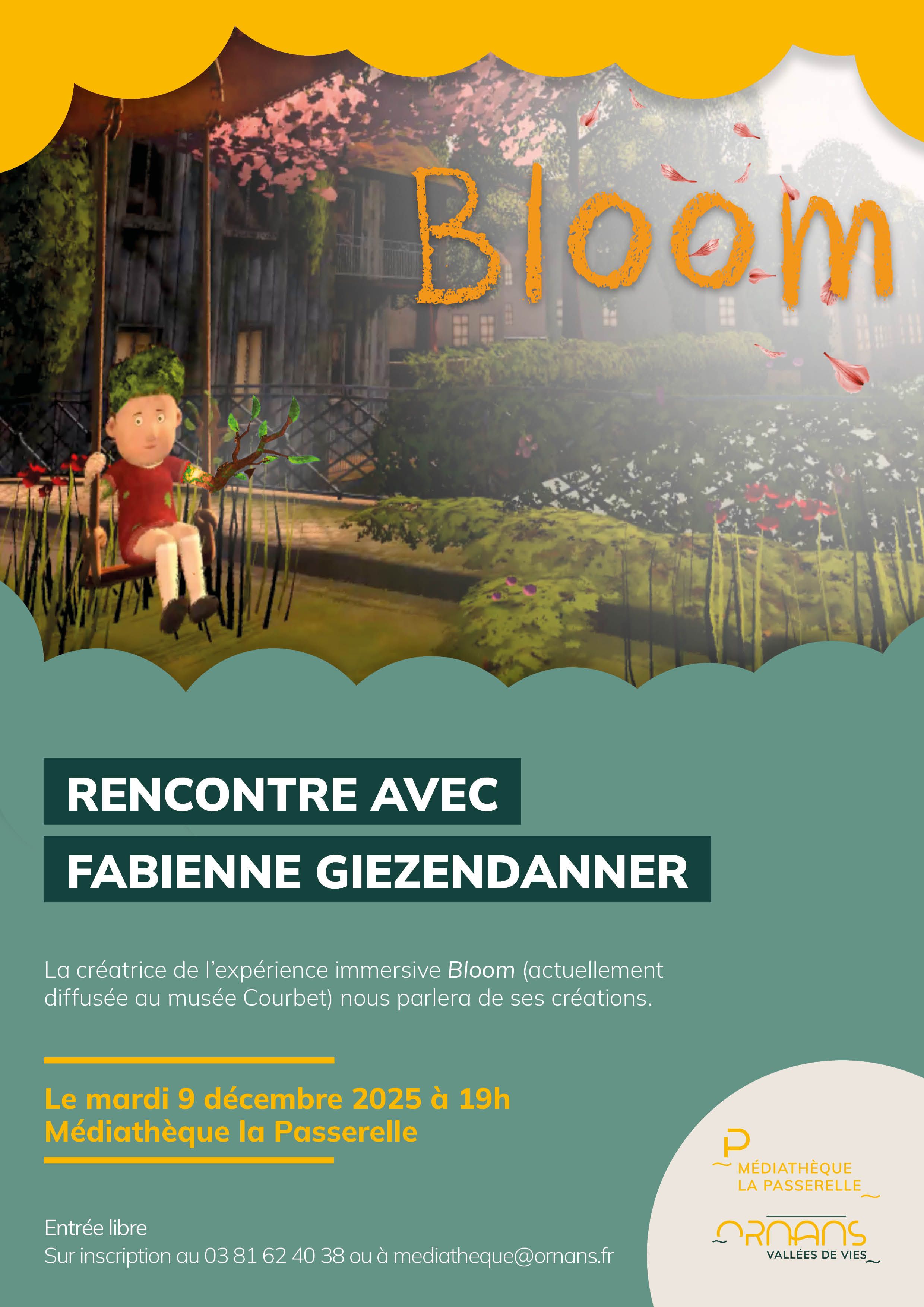 Affiche mediatheque rencontre BLOOM 09.12